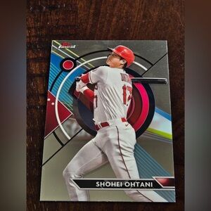 Topps Shohei Ohtani Baseball Card with Red and Blue Accents